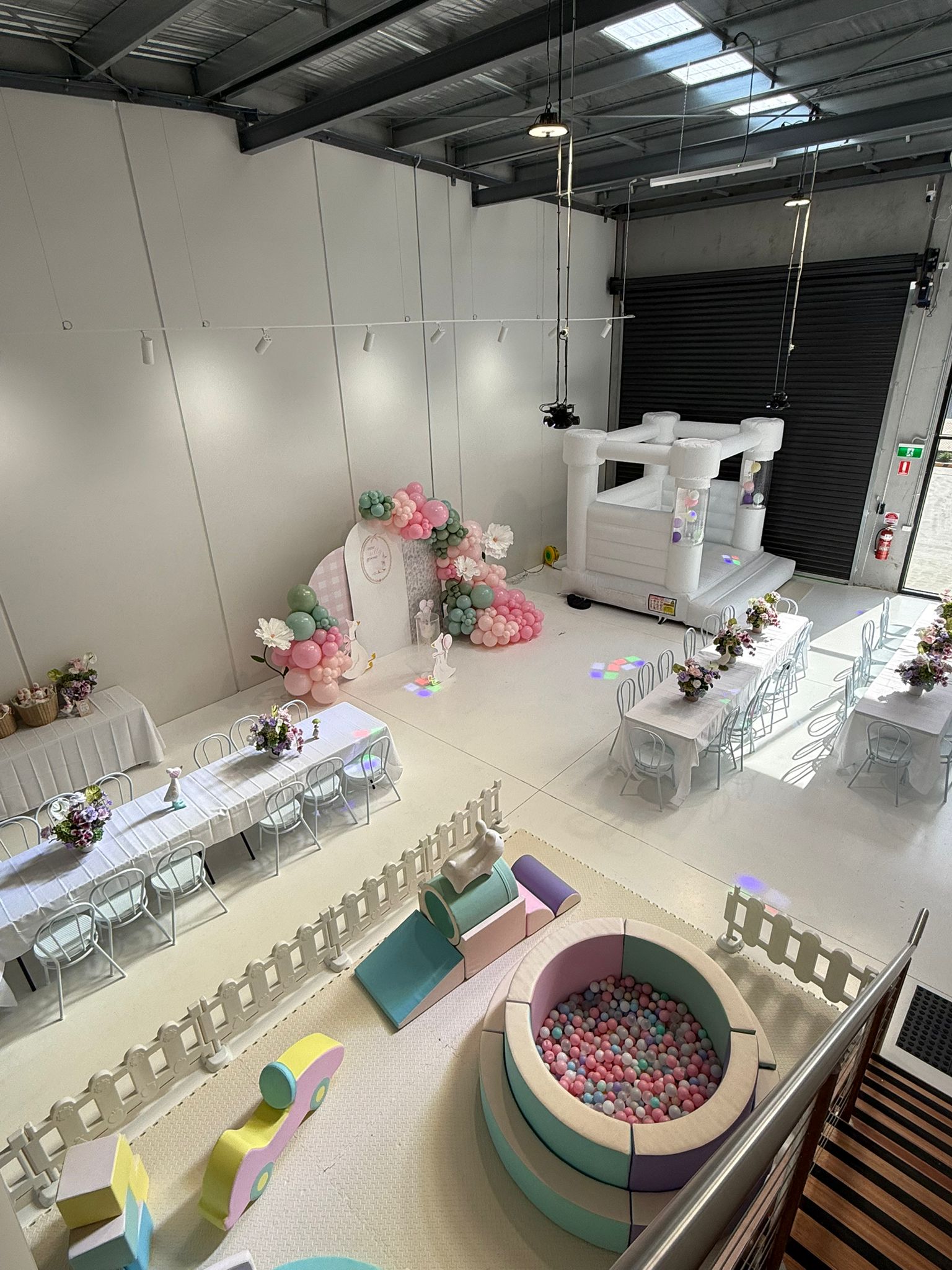 Aerial mezzanine view of BBH Event Space venue